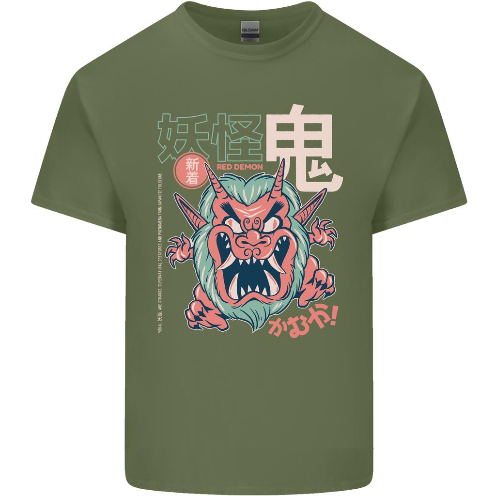 Oni Yokai Japanese Red Demon Unisexs Light Cotton TShirt