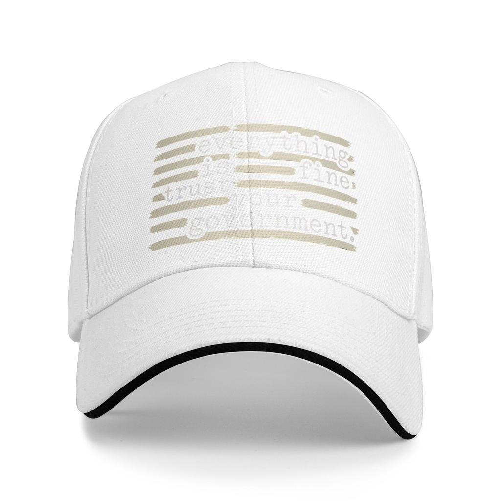 Everything Is Fine Trust Your Government Redacted Casual Baseball Cap Spring Trucker Hat Sun Hunting Hip Hop Hats Baseball Caps