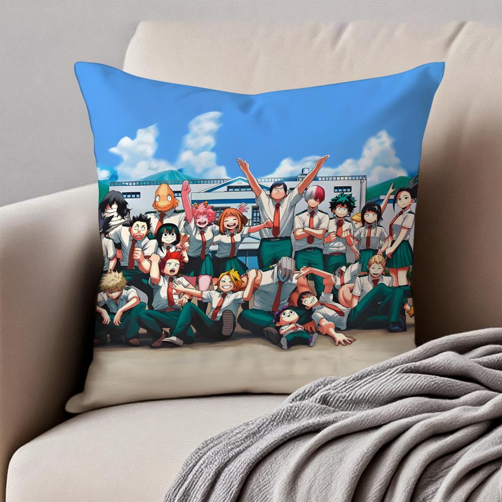 Inspirational Dynamic MMy Hero Academias Cushion Cover Pillowcase Antidustmite Invisible Zipper Short Plush Sofa Cushion