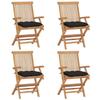 VidaXL Set of 4 Garden Chairs with Cushions, Patio Seats, Dining Chairs, Outdoor Patio Furniture, 3065639