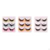 3 Pairs Colorful Luminous Glitter False Eyelashes Fun Decorative Long Dramatic Shiny