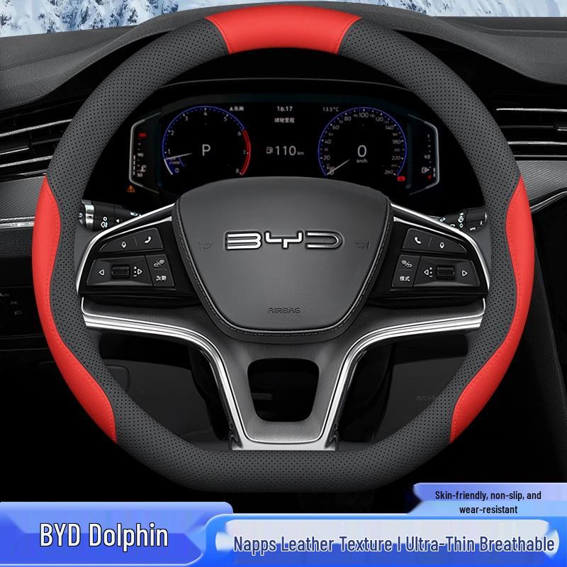 BYD Dolphin Steering Wheel Cover 2021-23, No-Sew, Anti-Slip Grip.