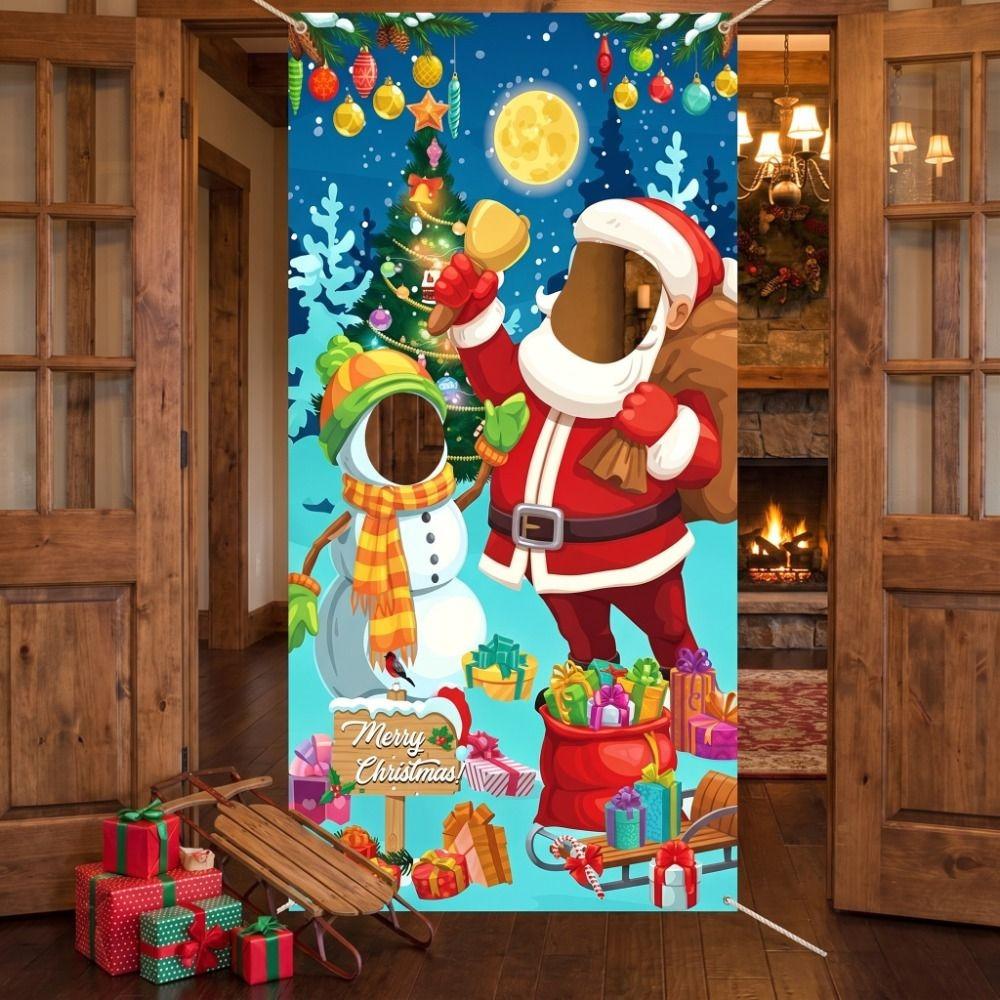 Santa Claus Christmas Backdrop 2D Flat Christmas Decoration Christmas Party