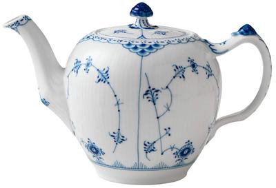 Импортный Королевский Копенгагенский синий рифленый полукружевной чайник 1000 мл свадебный подарок 1017209 [Обычный продукт]
