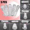 5PCS Penis Sleeve Condom for Men G Point Stimulation Delay Ejaculation Particle Reusable Condoms Sex