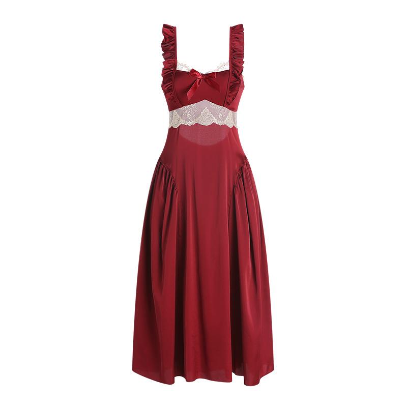 Women's Satin Cutout Backless Padded Button Sleep Dress Lounge Wear