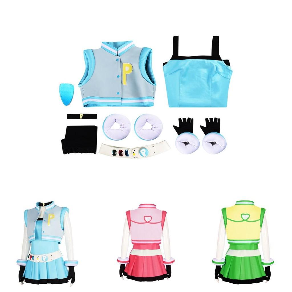 Cute Anime-inspired Powerpuff Girls Cosplay Dress Ideal For Theater And Halloween Parties