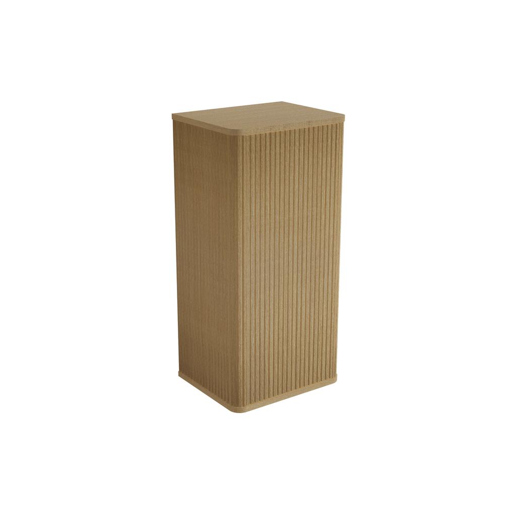 Wall-Mounted Storage Cabinet, Wall Cabinet for Bathroom in Oak Color, Wall-Hanging Bathroom Cabinet with Groove Design for Small Spaces
