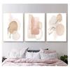 Цветная геометрическая картина на холсте, печать плакатов, настенная художественная картина для спальни, гостиной, домашнего декора, модный современный абстрактный розовый, бежевый