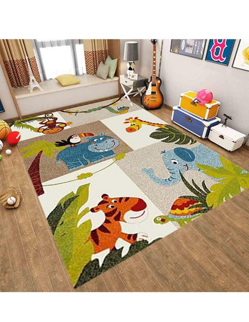 Tapis chambre enfant 80x150 cm Polyester Jungle