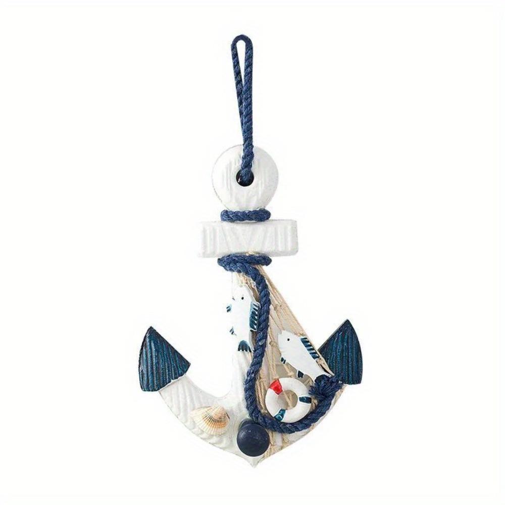 1PC Mediterranean Boat Anchor Ship Wheel Retro Wood Nautical Wall Hanging Ornament Decoration Steering Sailing Home Decor