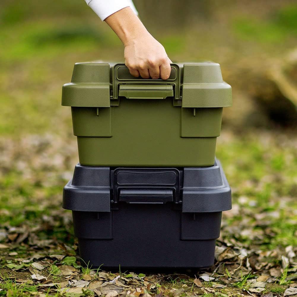 Ящик для хранения RISU Trunk Cargo 40 л, черный, сделанный в Японии, низкий контейнер, штабелируемый, низкий, для хранения на открытом воздухе, для кемпинга, водонепроницаемый GHON157 TC-70S