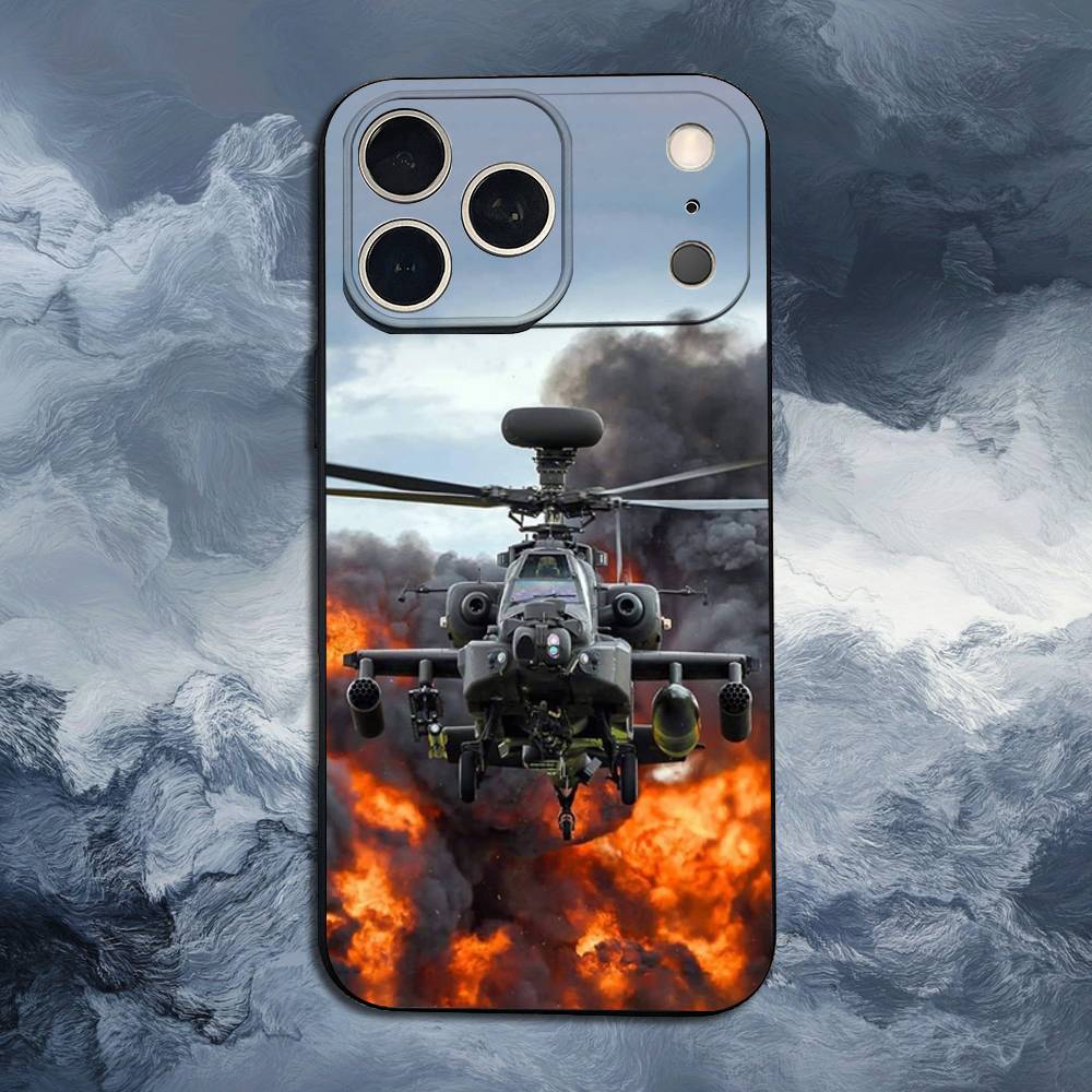 Aircraft Helicopter Phone For iPhone 13,12,15,14,11,16,17,Plus,Pro Max,XS,X,XR,SE,Mini,8,7,Soft Silicone Black