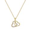 Heart-To-Heart Print, Light Luxury Temperament, Gorgeous Full Diamond Necklace, Female Versatile Collarbone Chain, Titanium Steel Chain