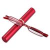 Fashion Mini Portable Clip Case Tube Reader Glasses Slim Pen Reading Glasses Spring Hinged Eyeglasses with For  Women