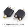 2 RCA Y Splitter Connector AV Audio Video Plug Converter Cable Male Female Plug 2 In 1 Adapter