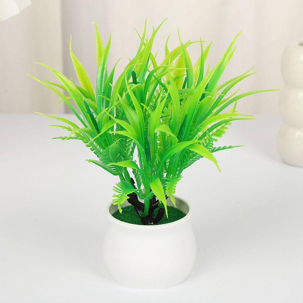 Яркие искусственные растения бонсай зеленая искусственная трава в горшках подарок реалистичные горшечные растения