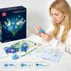 Blue Tulip Micro-Particle Flower Bouquet Building Set for Adults, 766 Pcs DIY Floral Kit for Home Office Decor, Perfect Mother's Day, Valentine's