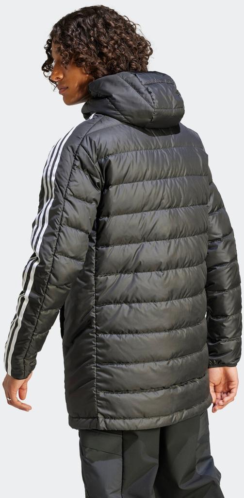 Adidas Man Essentials 3-Stripes Light Down Hooded Parka Winter Jacket Black (HZ8522)