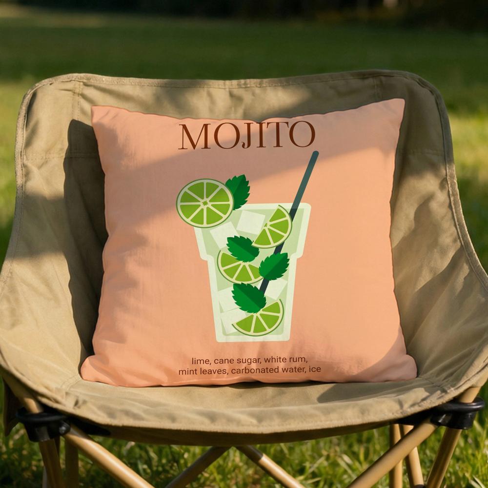 Mojito Cocktail Art Cushion Cover Soft Reversible Durable Pillow Cover MultiScene Use for Home Car Daily Comfort