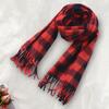 Yousheng Adult Scarf Double-Sided Velvet Soft Plaid Pattern Autumn Winter Scarf with Tassel Men Women Warm Shawl