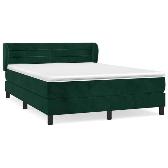 Maison Exclusive - Sommier à lattes de lit et matelas Vert foncé 140x200cm Velours