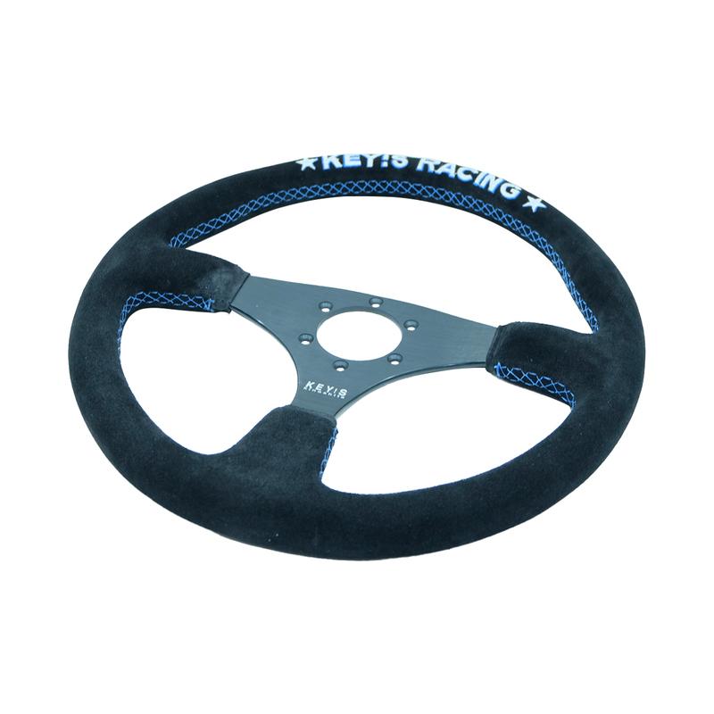 KEYS Racing 14 Inch 350MM Flat Suede Racing Wheel Game Steering Wheel Modification Accessory