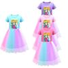 Платье для девочек Super Mario Princess Peach Rainbow Lace фиолетового, красного и розового цвета