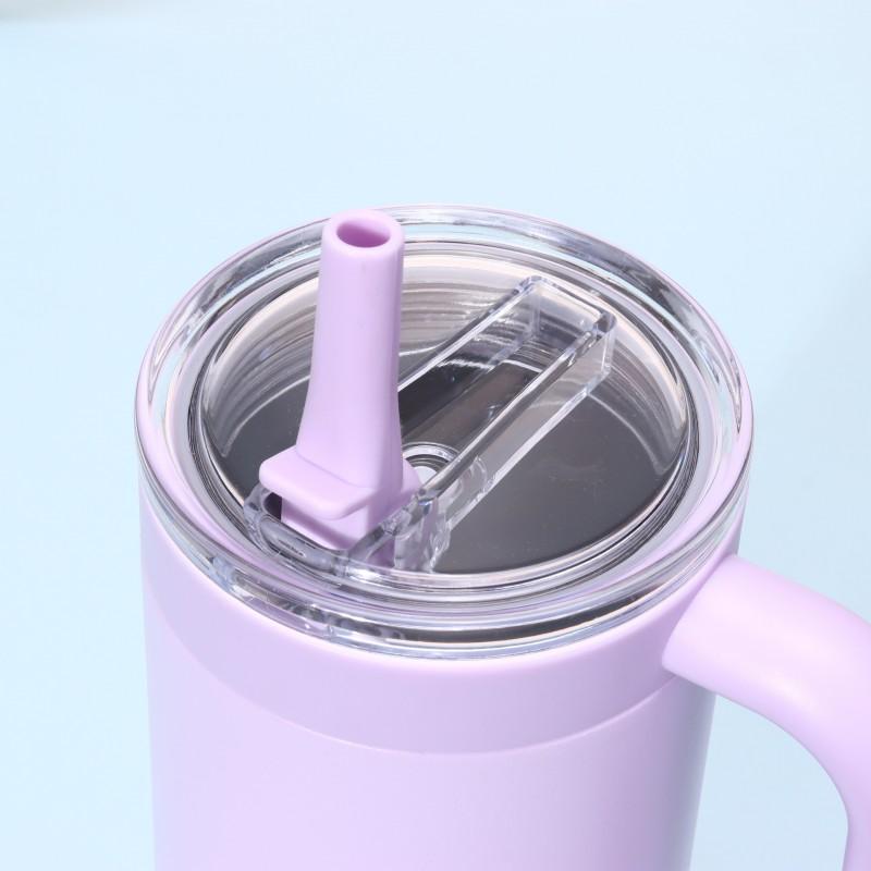 40oz Stainless Steel Travel Mug With Handle Straw Vacuum Insulated Car Cup Office Outdoor Camping