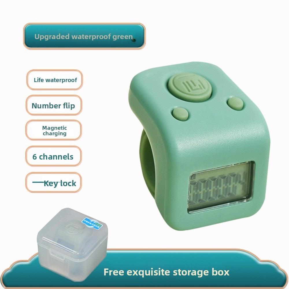 Mini Waterproof Lap Counter 6 Digits Number with Led Display Finger Counters Rechargeable Handheld Tally Counter for Swim Laps 1
