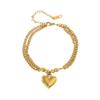 Fashion NecklaceFashion Women Peach Heart Pendant Bracelet Elegant Sweet Simple Heart Shaped Hand Jewelry for Daily Matching
