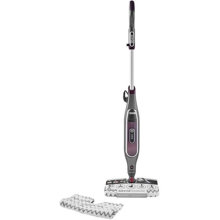 Shark S6003EU Steam Mop, 1200W, Steam Blast Mode, 350 ml Tank, Washable Pads - Grey/Burgundy