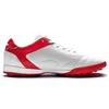 Футбольные бутсы Li Ning TF из искусственной кожи с шипами, амортизирующие, нескользящие, износостойкие, мужские, белые, красные, ASTQ011-1