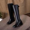 Женские сапоги на высоком каблуке с универсальным темпераментом и толстым каблуком.. Новые осенне-зимние сапоги оверсайз.