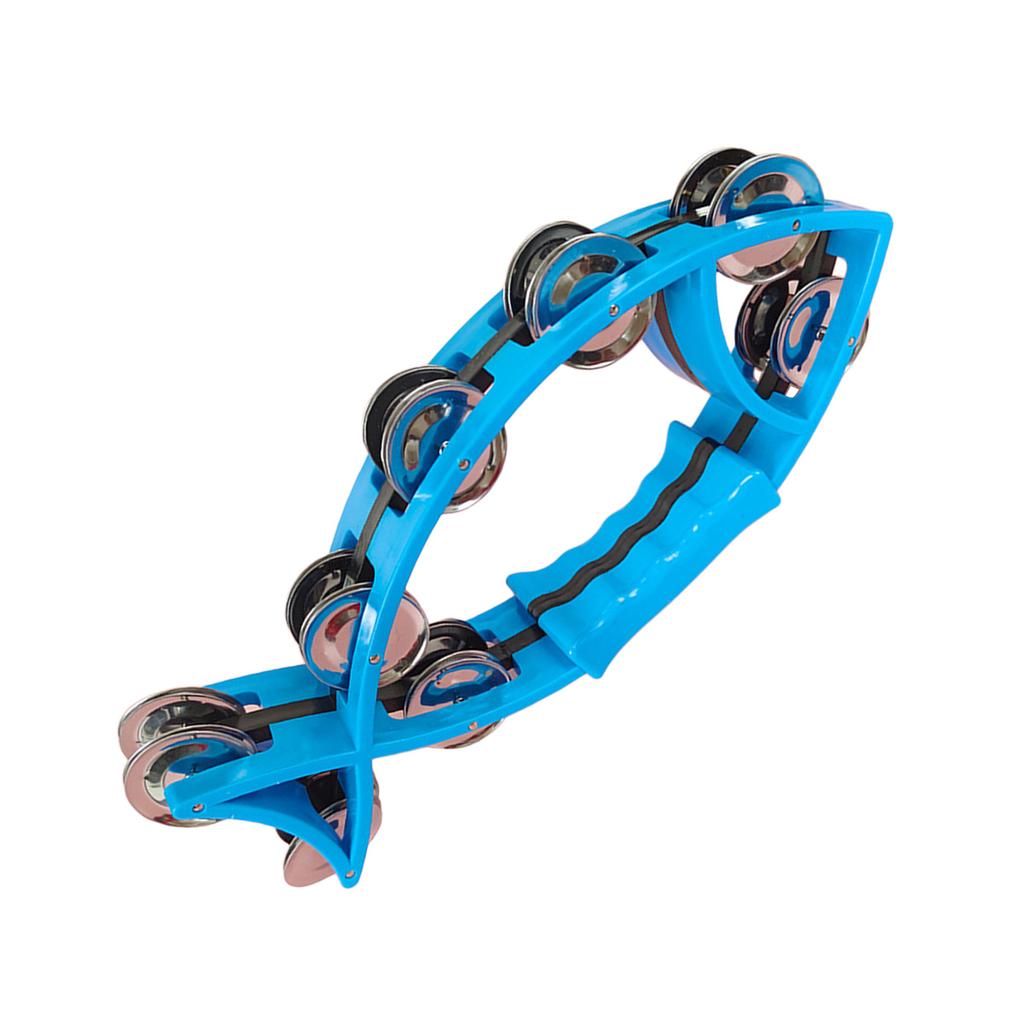 Двухрядный тамбурин в форме рыбы, ручной колокольчик, тамбурин в форме полумесяца, музыкальный инструмент для взрослых, детей, церкви, баров