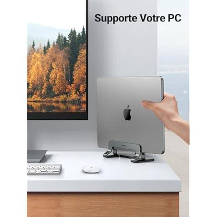 Support Ordinateur Vertical en Aluminium UGREEN - Largeur Réglable - Découpe Réservée - Refroidissement Amélioré