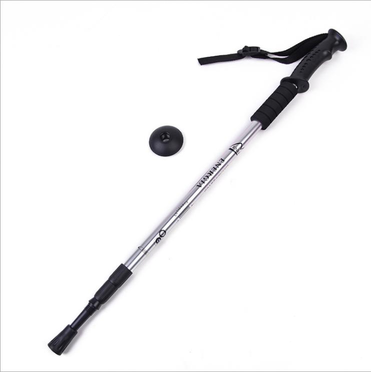 Light Weight Walking Stick Adjustable Aluminum Alloy Fashion Outdoor Sports Hiking Sticks With Pole Rubber Tip