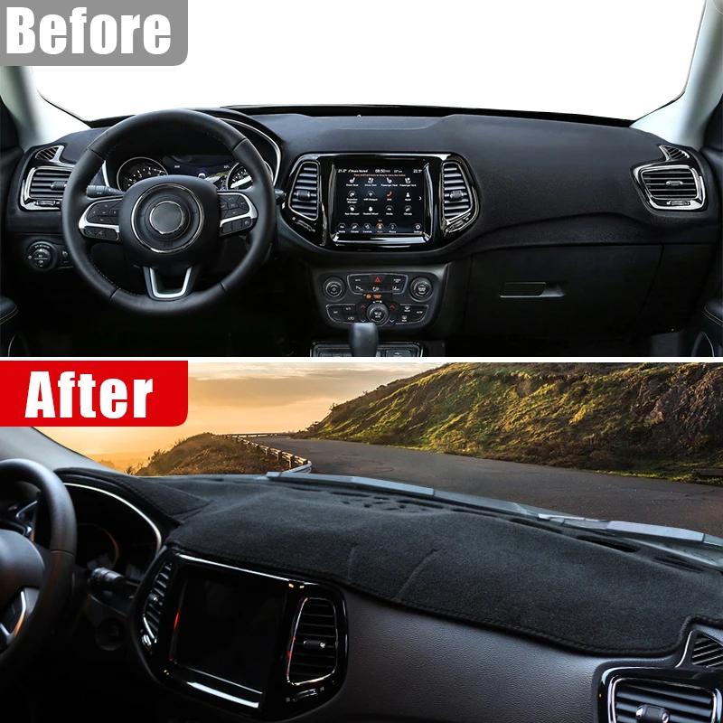 Накладка на приборную панель автомобиля Защита от света Платформа приборов Накладка на стол Коврики Ковры Аксессуары Для Jeep Compass MP M6 2017 2018 2019 2020