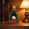Christmas Home Accents Tree Ornament Lamp, Santa Claus And Golden Star Decor, Festive Room Decor Durable Resin Decorative Figure for Living