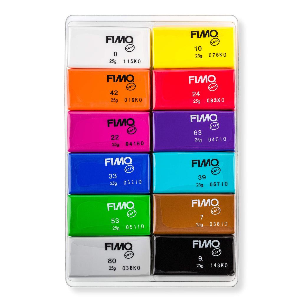 Staedtler Fimo Professional Мягкая полимерная глина, Набор из 12 штук, Базовый, 8023C121