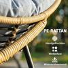 Rattan Rocking Chair Garden Lounger With Thick Cushions Garden Swing Up To 120 Kg Indoor Outdoor 87 X 110 X 70 Cm Gray