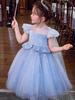 Girls' Princess Dress Summer Dress 2026 New Children's Puff Mesh Bubble Sleeve Dress Girls' Birthday Dress