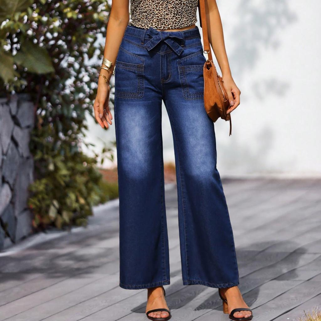 Ladies' Casual Jeans Trend Casual Fashion Straight Leg Loose Jeans