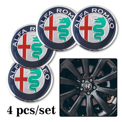 4Pcs Car Wheel Stickers 56mm Auto Center Hub Cap Decal For 156 159 147 4C 8C 166 Giulia Giulietta Mito Stelvio Spider CVQ1