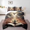 Christian Dove Cross Bible Bedding set (1 duvet cover, 2 pillowcases, duvet not included), Religious Faith Light Art Print
