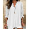 Cotton and Linen Loose Casual Stand Up Collar Shirt, Women's Long Sleeved Top