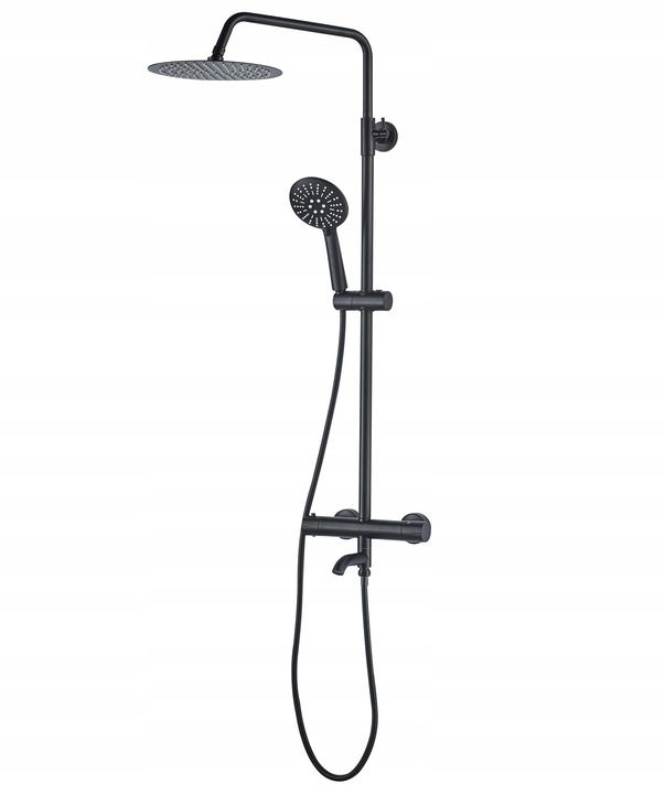 Zestaw natryskowo-wannowy lungo czarny termostat sku rea-p4113