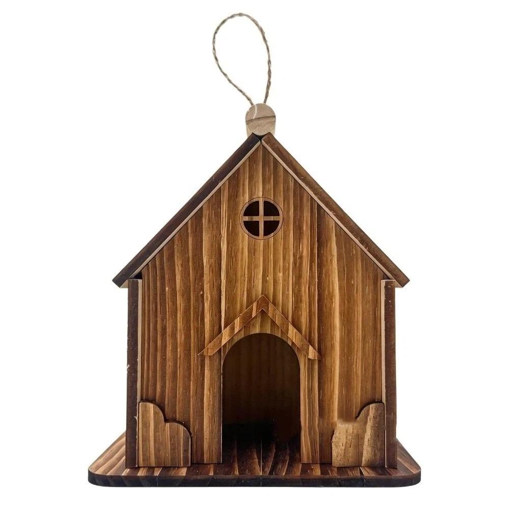 Creative Rainproof Wooden Bird House Ventilation Decorative Bird Villa Handmade Hatching Nest Outdoor Garden