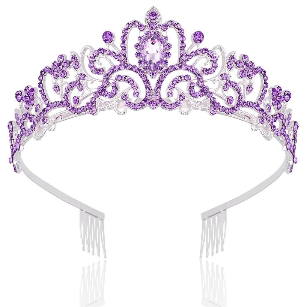Birthday shoulder strap party crown tiara Birthday queen girl suit crown set