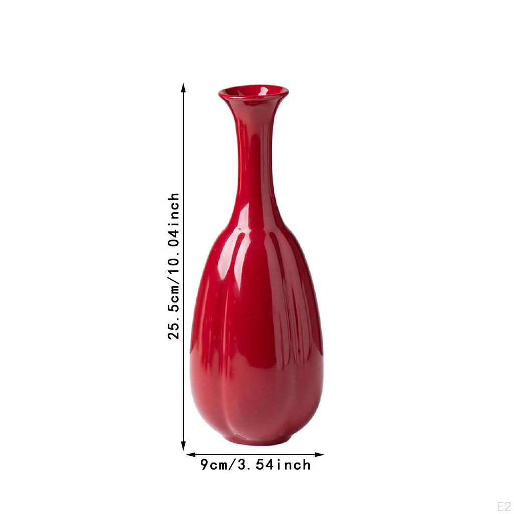 Красная керамическая ваза с высоким бутоном, декоративный цветок для офиса, камин на годовщину